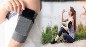 Amplify Your Jogging Experience with a Sports Arm Bag with Headphone Access